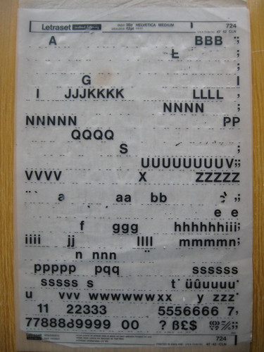 Letraset upp low num - x,