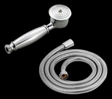 Polished Chrome Brass Bathroom Handheld Shower Head with 1.5m Shower Hose Kx116