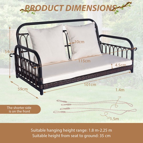 Wicker hanging swing with - swing,