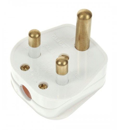 White round pin plug - white, top
