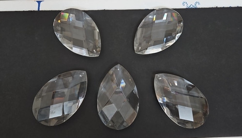 Five glass teardrop shaped - glass,