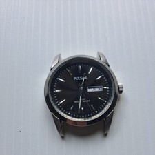 PULSAR BLACK DIAL SILVER HANDS