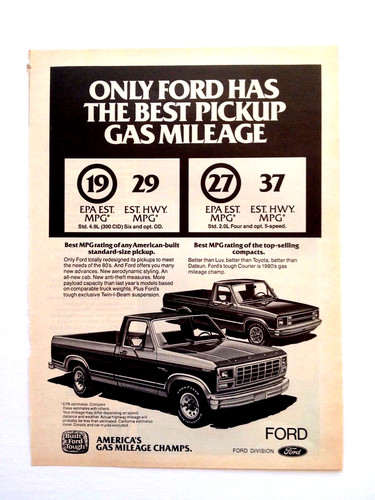1980 ford pick ups print - ford, ad