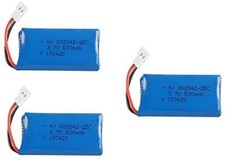 Set of 3 LiPo batteries 500mAh 3.7V for HUBSAN X4, JXD 385 - blue, new