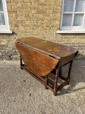 Large Eighteenth Century Country Oak Antique Drop Leaf Gate Leg Dining Table