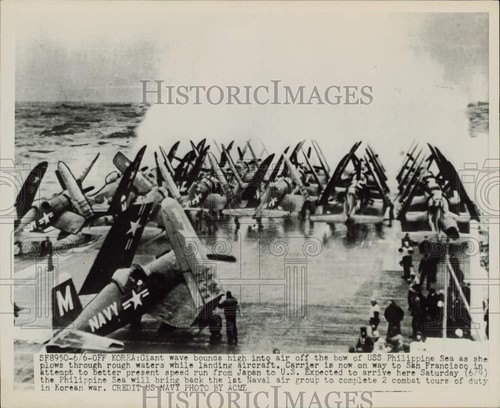 1951 press photo giant waves - press,