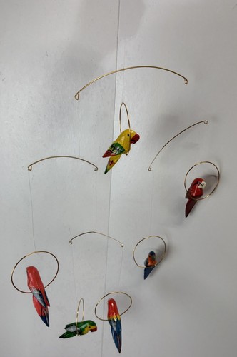 Vintage wooden macaw parrots - vintage,