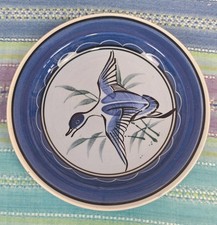 HOLKHAM POTTERY Norfolk Blue Small Plate Bird Pattern