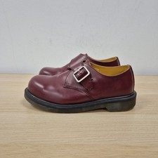 Dr Martens 1461 Joey Monk Strap Loafer Red Cherry Steel Toe Boots Shoes Uk 4