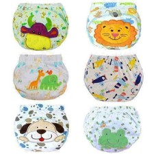 Baby Infant Waterproof Reusable Cotton Kids Potty Training Pants Nappy Boy Girls