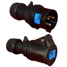 32A BLACK Plug Socket Caravan