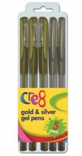Cre8 Gold & Silver Gel Pens
