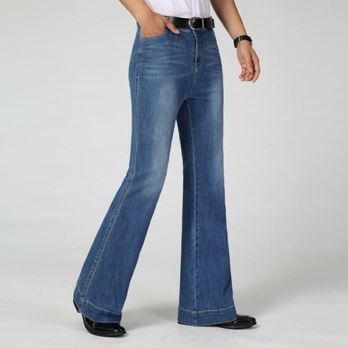Men slim bell bottom jeans - bottom,