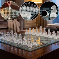 Glass Chess Board Game Set