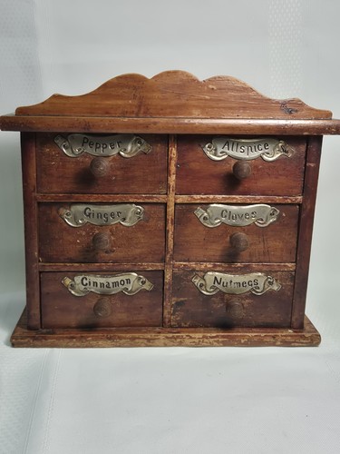 Vintage drawers treen spice - drawers,