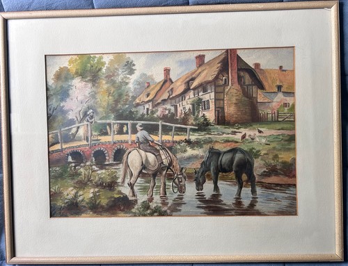 Vintage original watercolour - original,