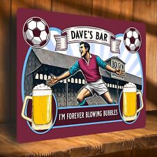 Personalised West Ham Football Bar Sign Custom Stadium Home Pub Metal Plaque