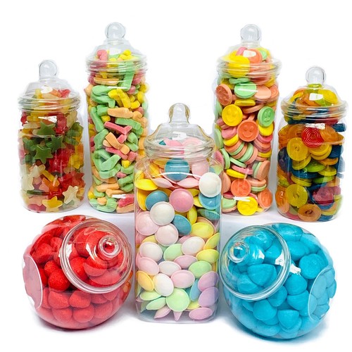 Large plastic sweet jars - sweet, x7