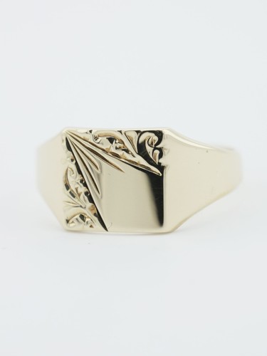 Gold square signet - gold, ring