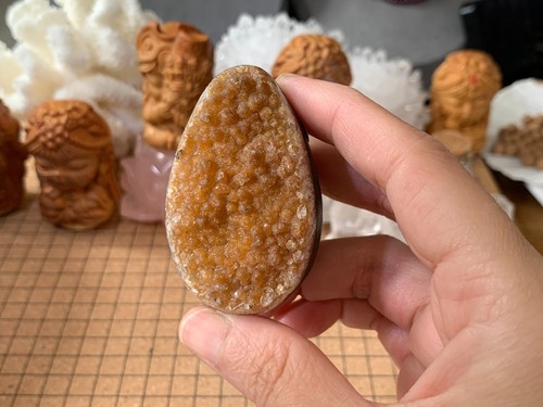 Small natural citrine geode - natural,