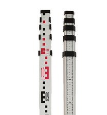 IMEX 5M 5 SECTION ALUMINIUM LEVELLING STAFF WITH CARRY BAG & BUBBLE TOP QUALITY