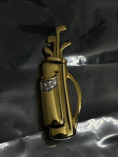 Golf clubs and bag brooch - bag, pin