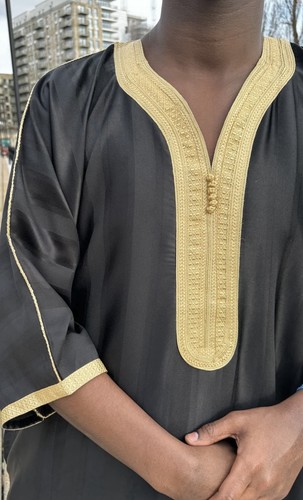 Black moroccan thobe new - thobe,