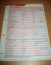 Inspection Form/Service Data Honda NS-1 - Model AC 12 - from Year 1996