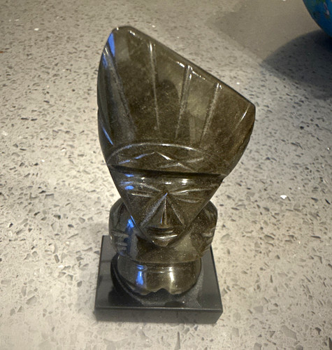 Polished black stone - polished,