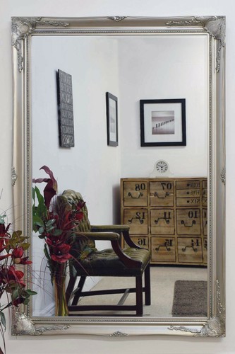 Large antique silver mirror - large,