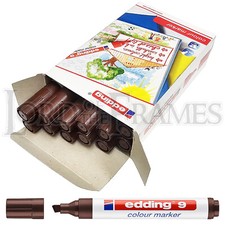 Brown EDDING 9 Colour Marker Pens - Touch Up Frame Moulding Mitre before joining