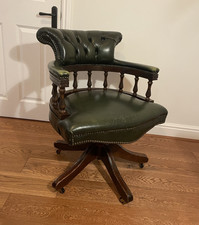 Green Leather Swivel Chesterfield Chair High End Ring Mekanikk Norway DELIVERY