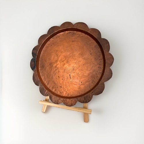 Vintage hammered copper round - vintage,