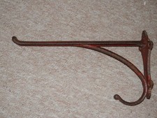 Victorian Cast Iron Wall Mounted Red Saddle Rack With Bridle Hook