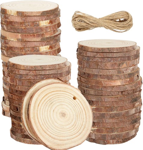 Pcs wood slices - round, discs
