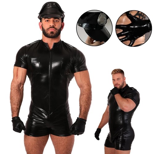 Mens latex catsuit - mens, faux