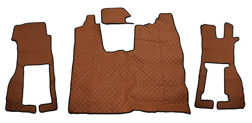 Brown eco leather floor mats - leather,