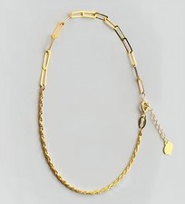 Au750 Solid 18ct Gold AB Chain Bracelet  18cm length