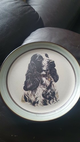 Purbeck pottery dog plate - purbeck,