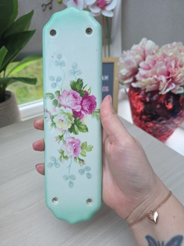 Vintage floral ceramic - ceramic, door