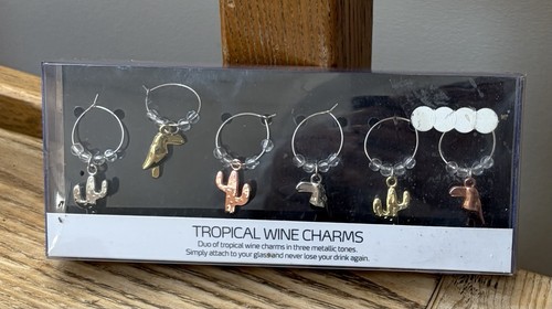 Wine glass tropical charms new - tropical,