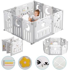 Foldable Baby Playpen Large Plastic Play Pen Babies Fence for Baby and Toddlers