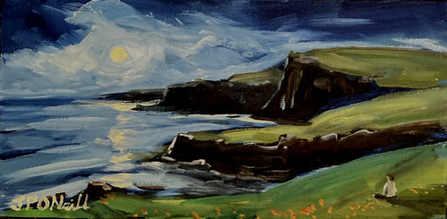 Impressionist landscape cliffs