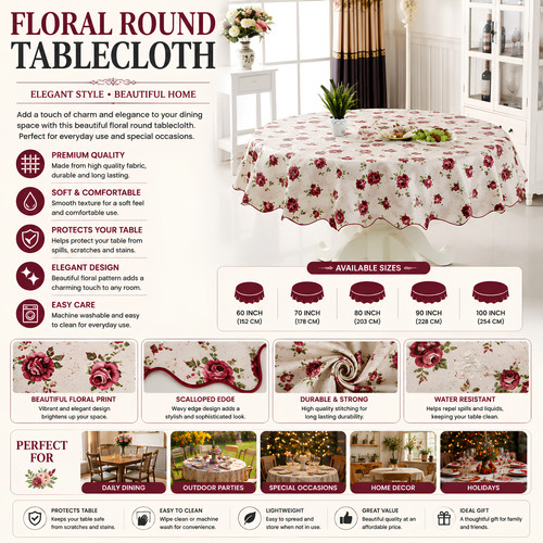 Round pvc vinyl tablecloth - pvc,