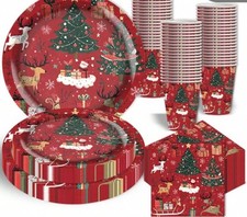 50pcs Christmas Plates Dinner