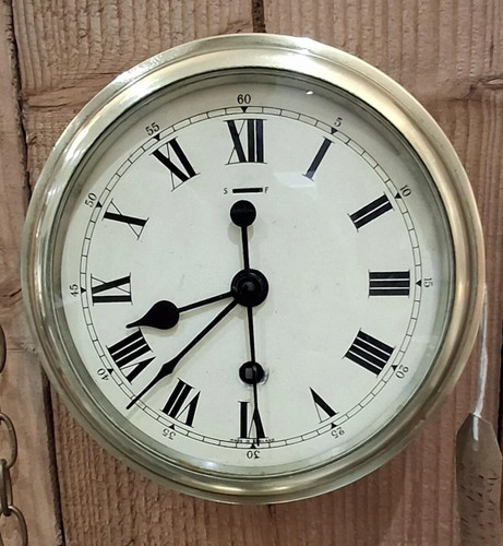 Antique brass ship - antique, clock