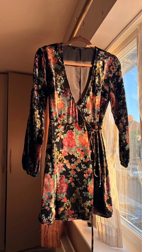 Zara velvet floral dress - zara,