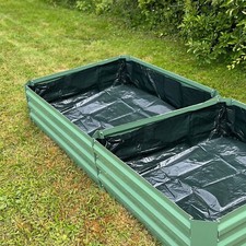 2 x Raised Garden Bed Liners for Metal Vegetable Planter Green (100cm x 30cm)