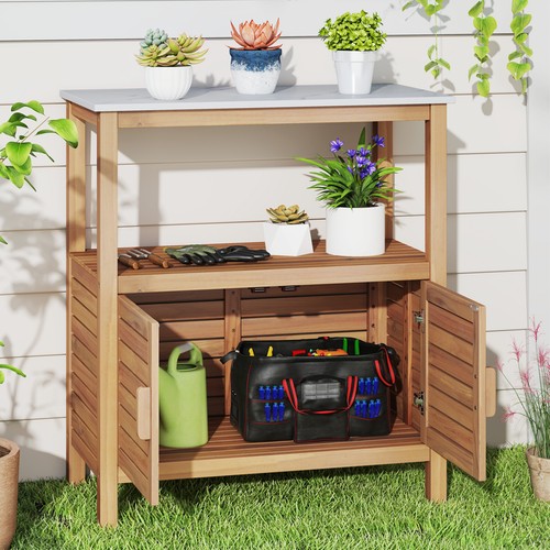 Patio potting bench - bench, garden