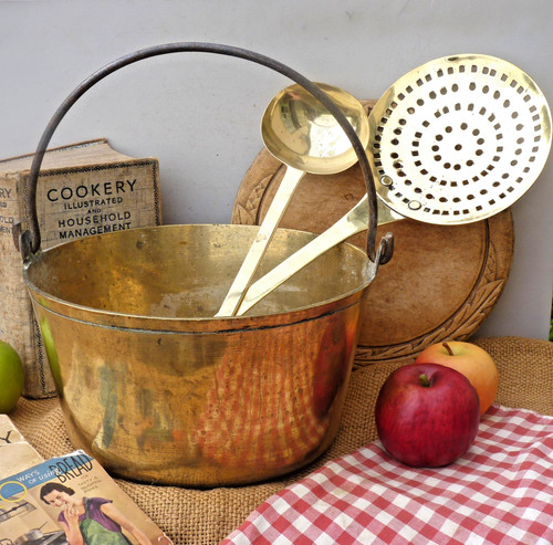 Large brass jam pan - brass,